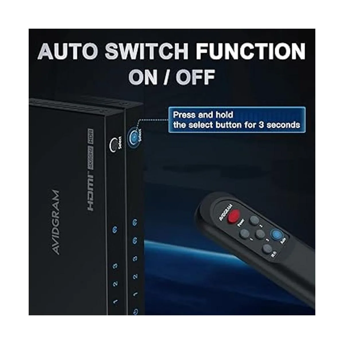 AVIDGRAM HDMI 4K 60Hz conmutador HDMI 2.0 3 en 1 salida_2