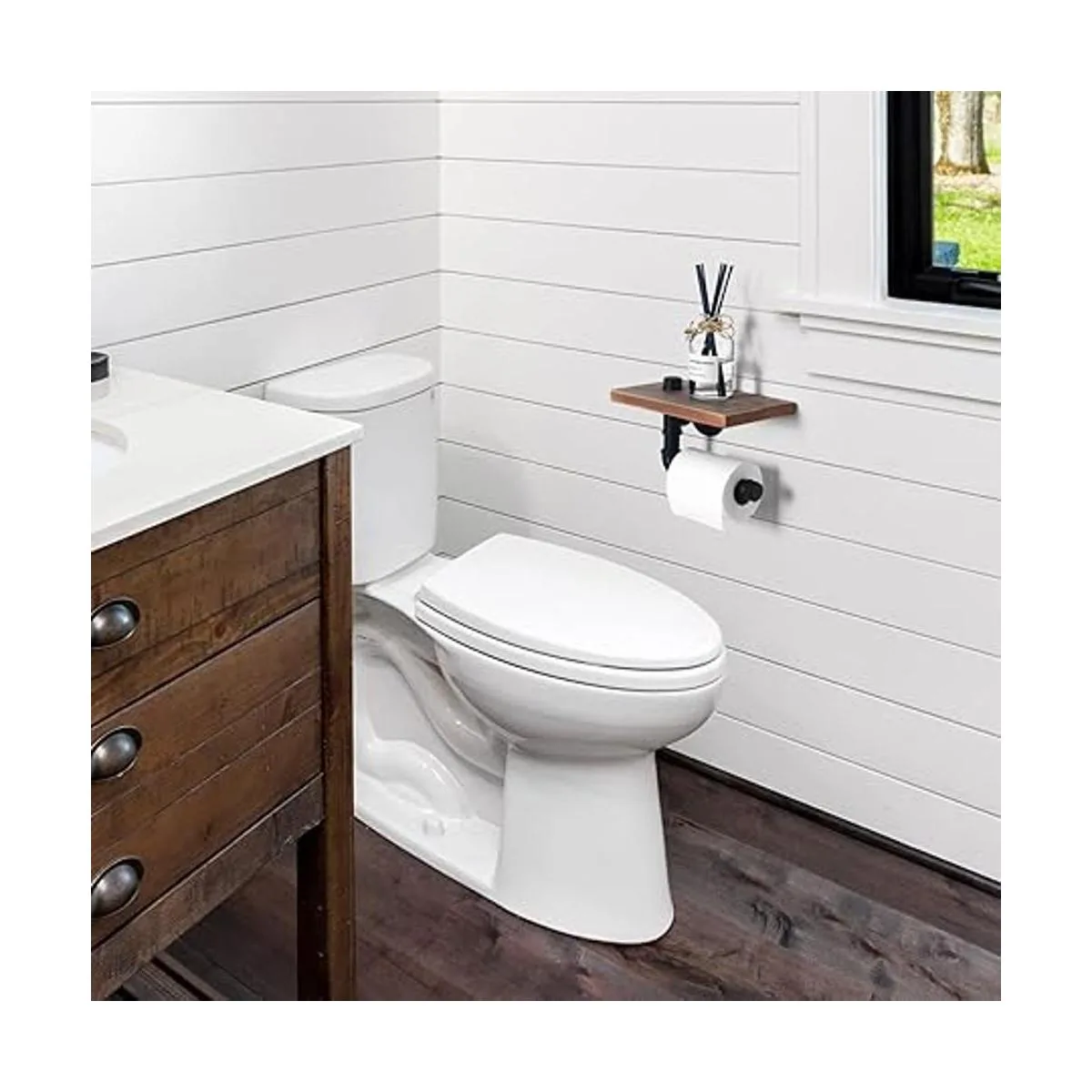 HouseAid Soporte de papel higiénico de tubo industrial con_2