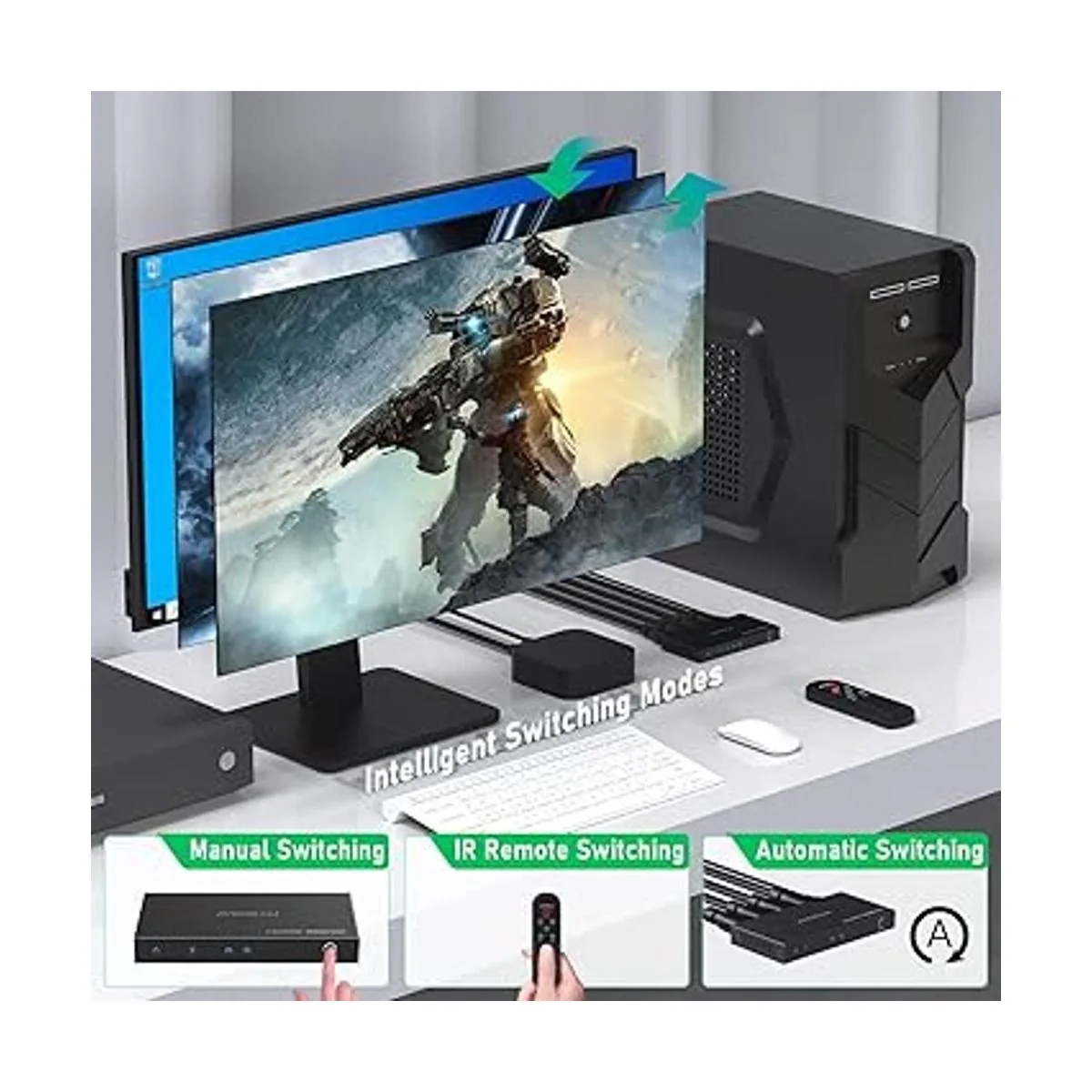 AVIDGRAM HDMI 4K 60Hz conmutador HDMI 2.0 3 en 1 salida_5