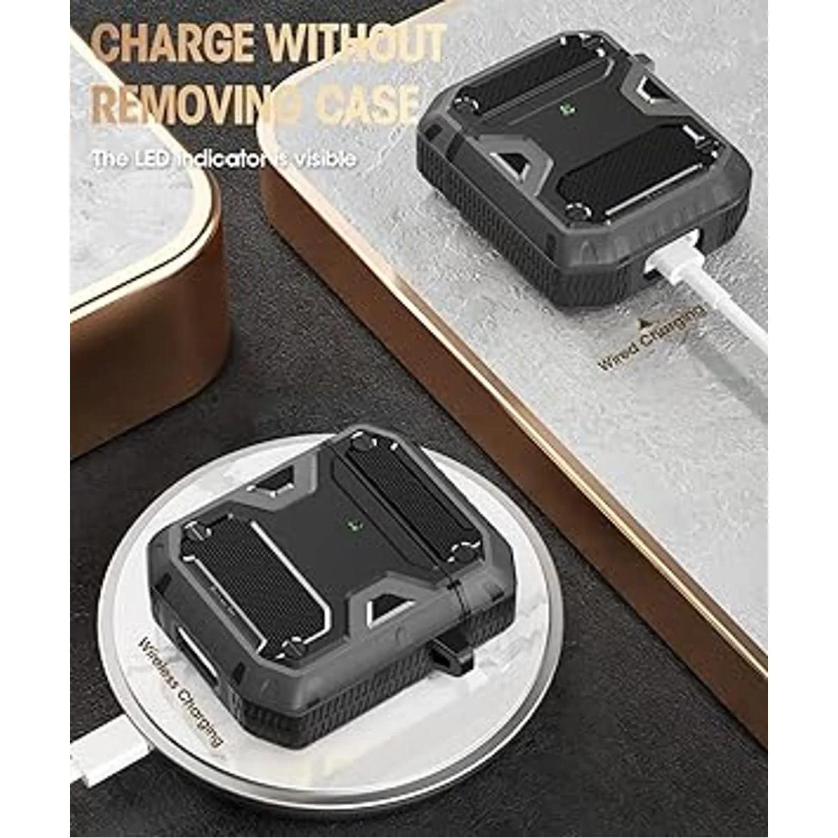 Koaichi Compatible con la funda AirPods funda protectora_4