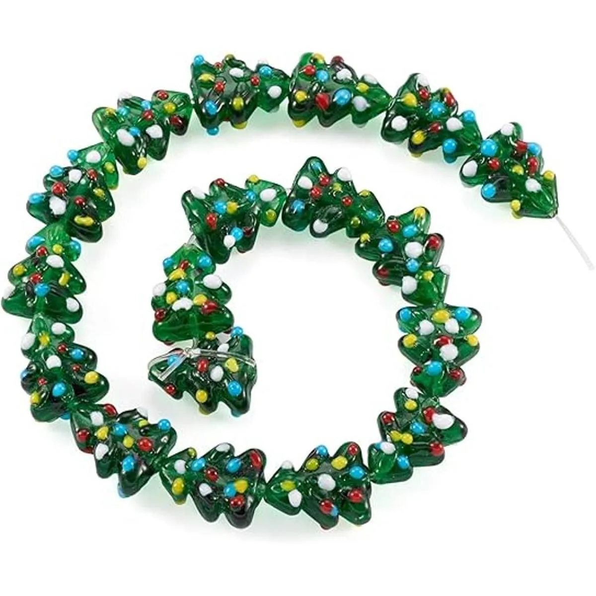 Cheriswelry 20 cuentas de cristal de árbol de Navidad_2