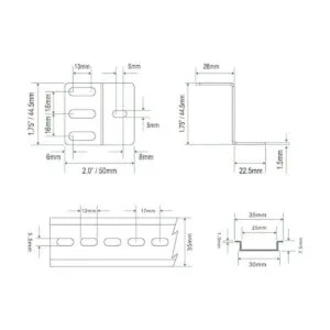 WatchfulEyE Soporte de montaje de riel DIN Kit de riel_6