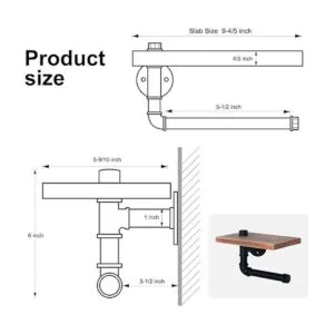 HouseAid Soporte de papel higiénico de tubo industrial con_5