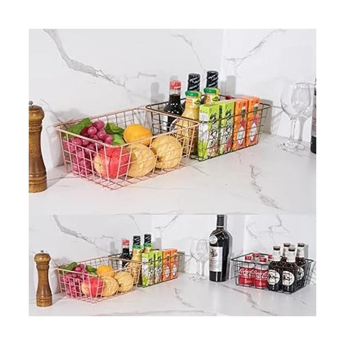 Canastas de almacenamiento de alambre cestas de despensa_6