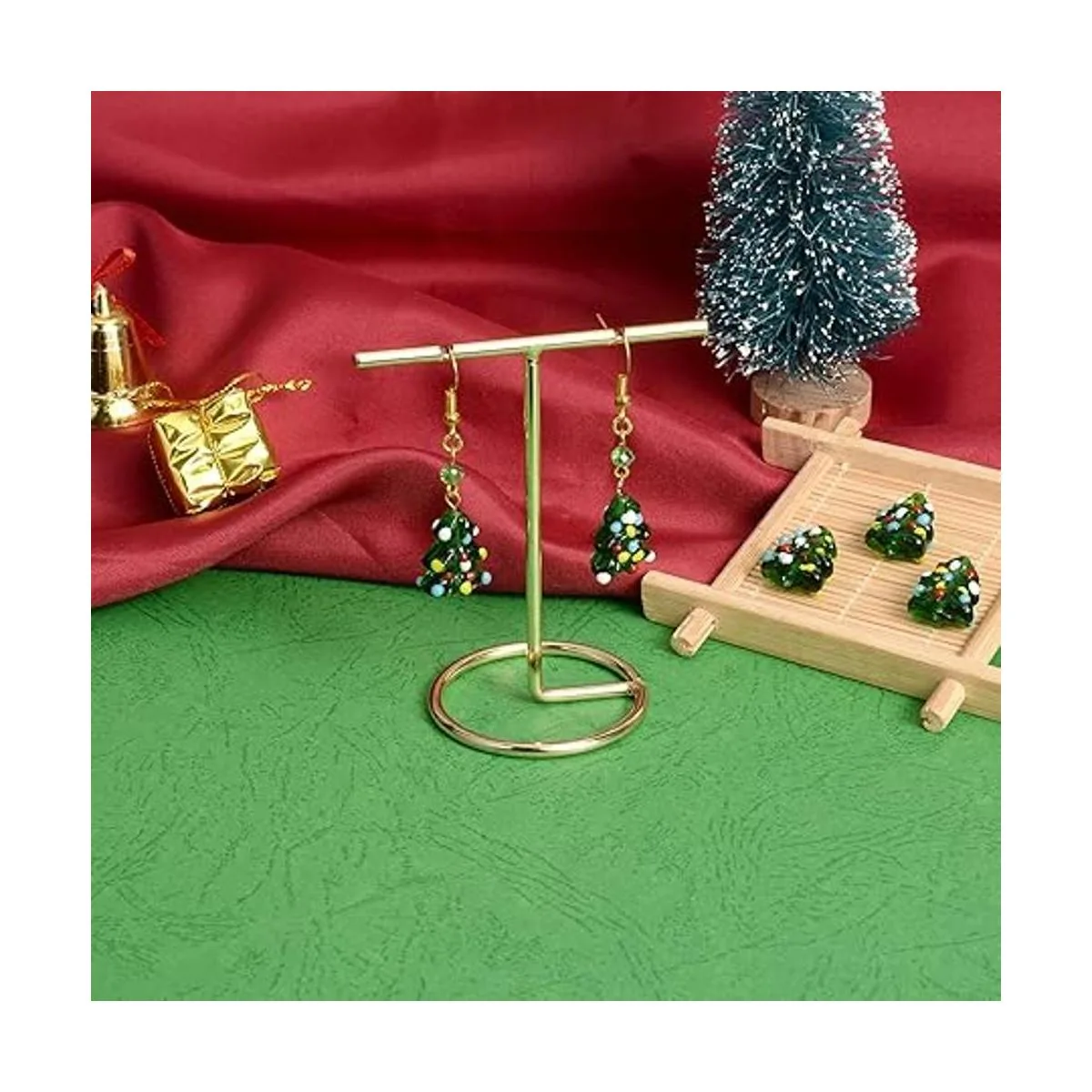 Cheriswelry 20 cuentas de cristal de árbol de Navidad_4