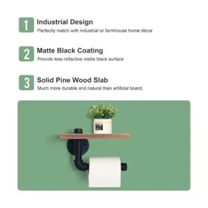 HouseAid Soporte de papel higiénico de tubo industrial con_4