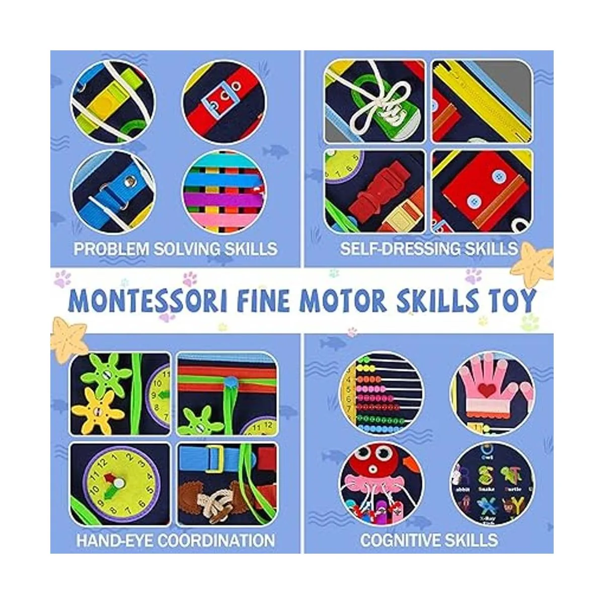 Gojmzo Busy Board Montessori Toys for 1 2 3 4 Year Old_2