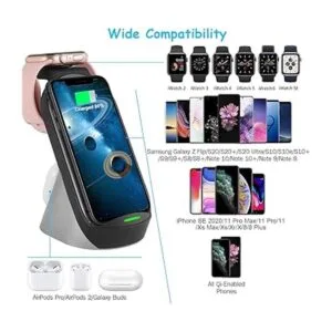 EALEK Cargador inalámbrico 3 en 1 estación de carga_2