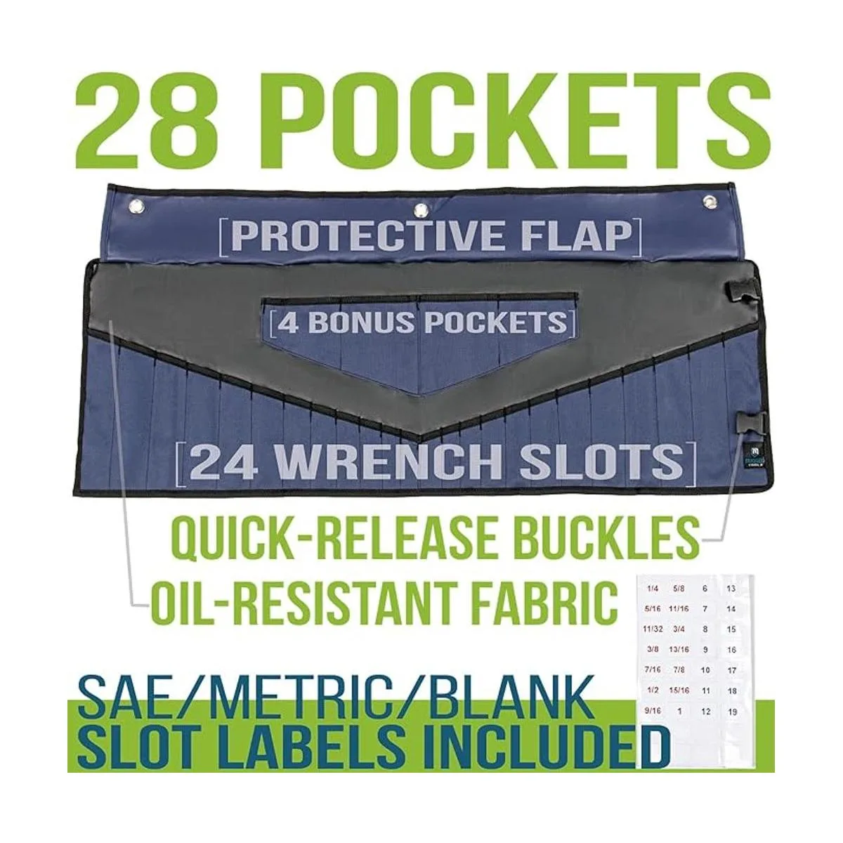 Rugged Tools Bolsa enrollable para llaves Organizador de_2