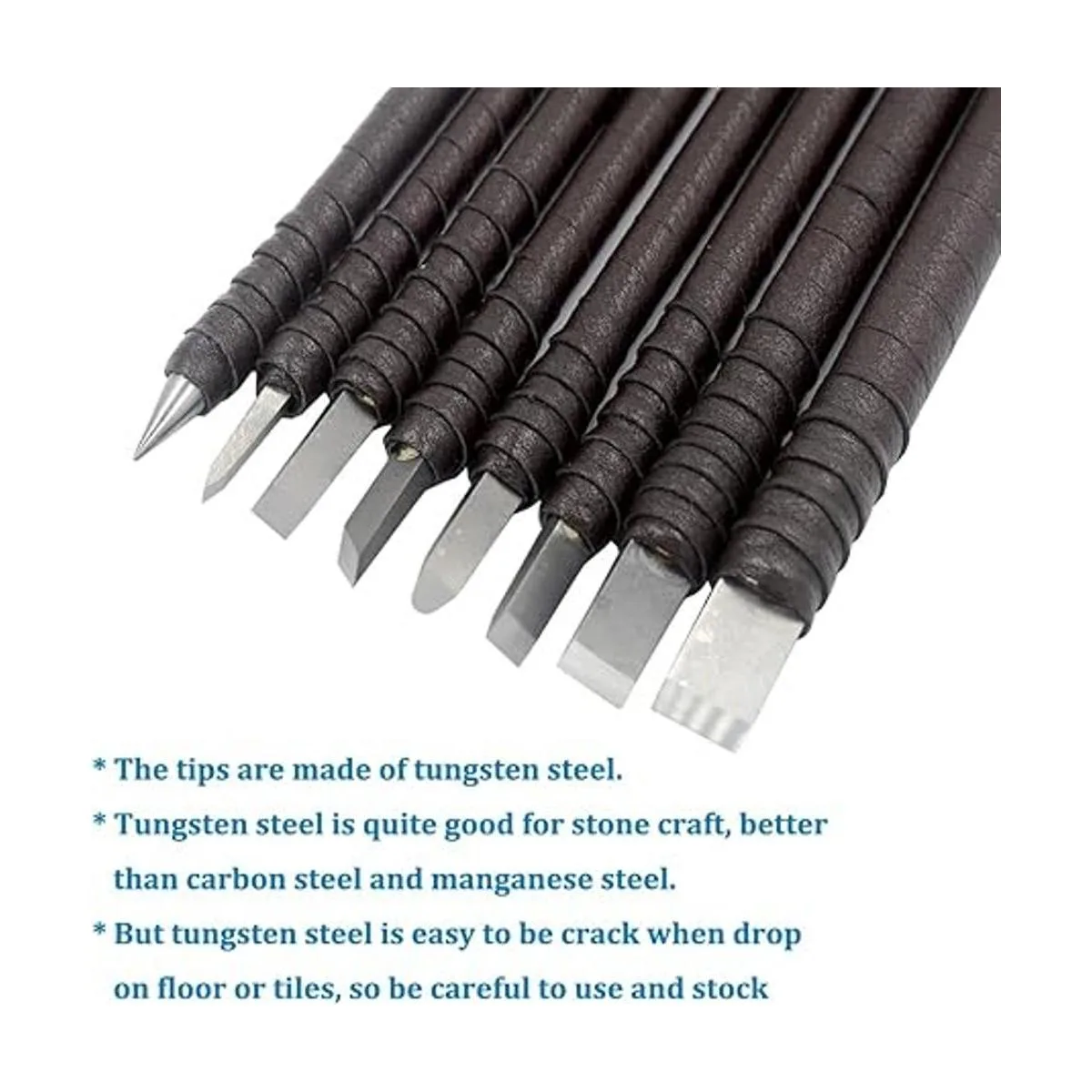 DGOL Juego de 8 piezas de acero de tungsteno de piedra_2