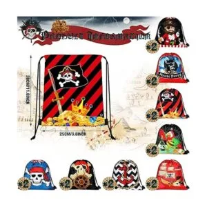16 bolsas de regalo de fiesta de piratas con cordón_3