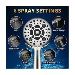 DAKINGS Juego de 6 modos de ducha de mano de alto flujo_2
