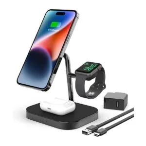 Cargador inalámbrico Boaraino Magnetic 3 en 1 estación de_1