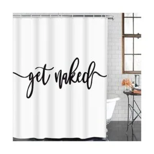 ArtSocket Juego de 4 cortinas de ducha con fondo blanco y_2