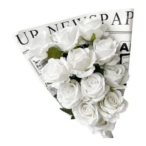 Ukeler 12 rosas artificiales de color blanco rosas_6