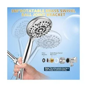 DAKINGS Juego de 6 modos de ducha de mano de alto flujo_5