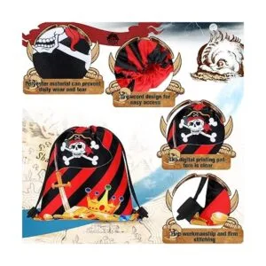 16 bolsas de regalo de fiesta de piratas con cordón_4