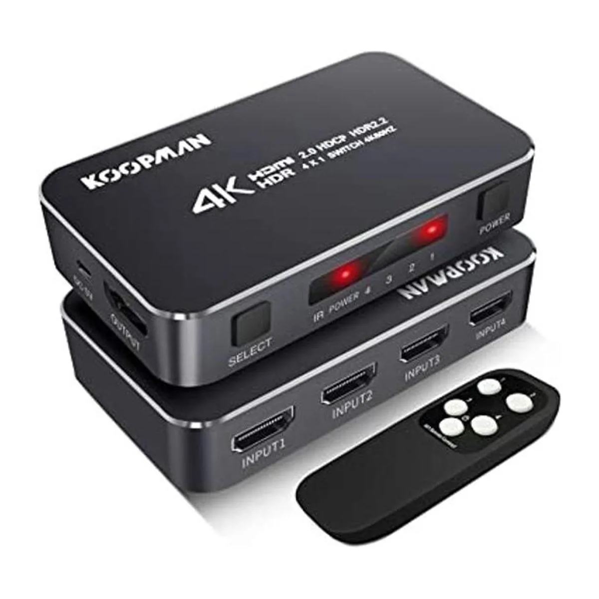 Koopman Interruptor HDMI 4K HDR 4 puertos 4K 60Hz HDMI_1