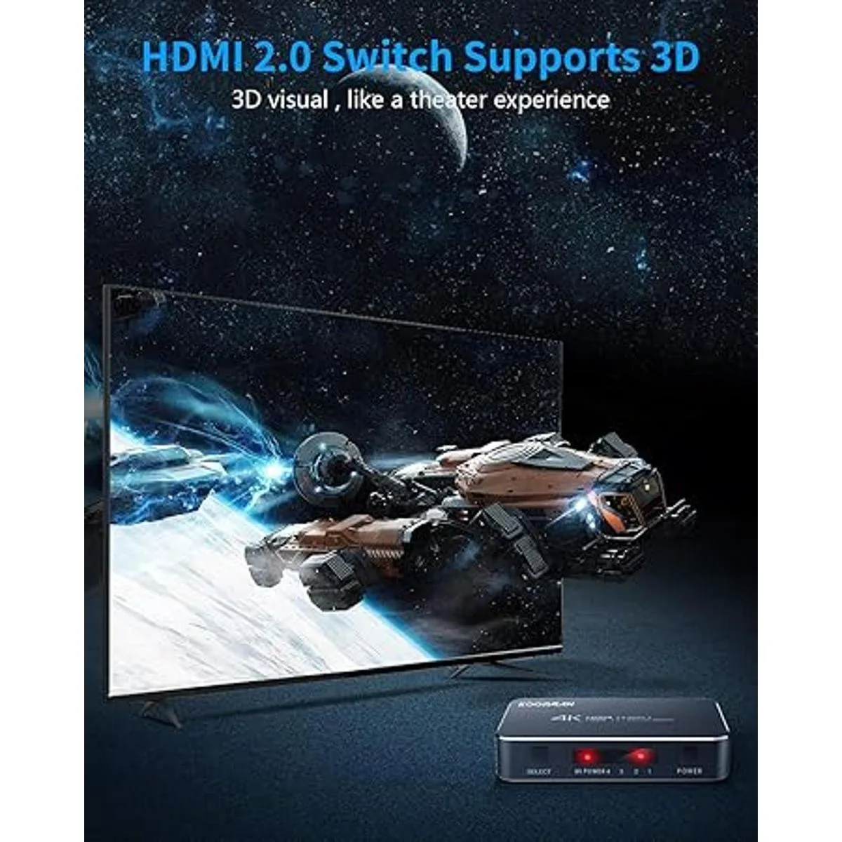 Koopman Interruptor HDMI 4K HDR 4 puertos 4K 60Hz HDMI_6