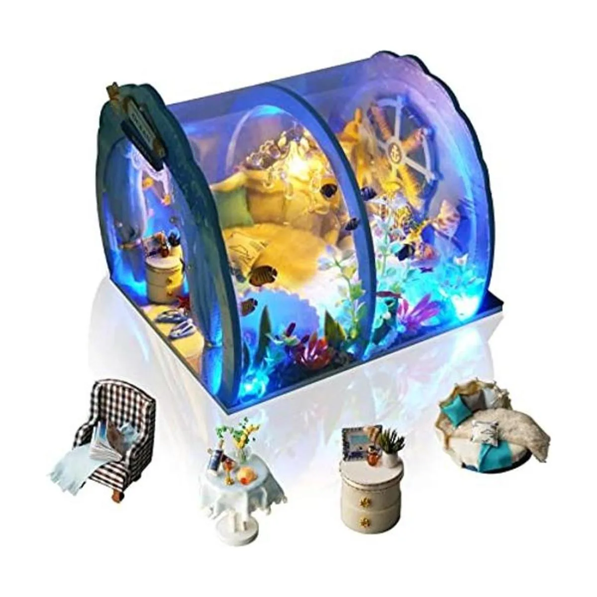 GuDoQi Kit de casa de muñecas en miniatura kit de casa en_1