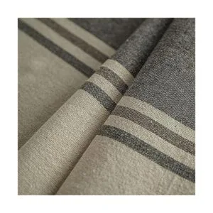 ArtBud Mantel de lino de algodón de arpillera marrón_5