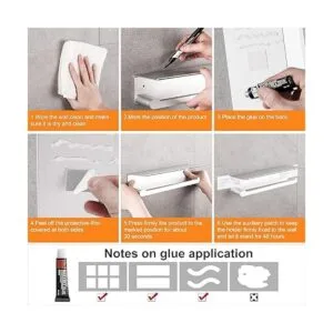 DUFU Soporte para toallas de papel con estante para_6