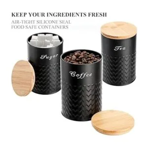 Bekith Paquete de 3 recipientes de cocina con tapas de_2