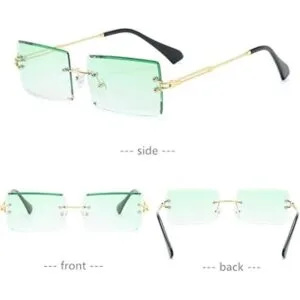 LASPOR 2 lentes de sol rectangulares sin montura para_5