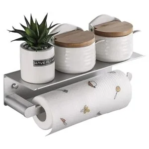 DUFU Soporte para toallas de papel con estante para_1