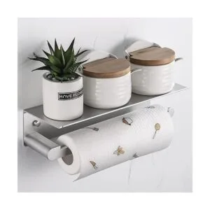 DUFU Soporte para toallas de papel con estante para_2