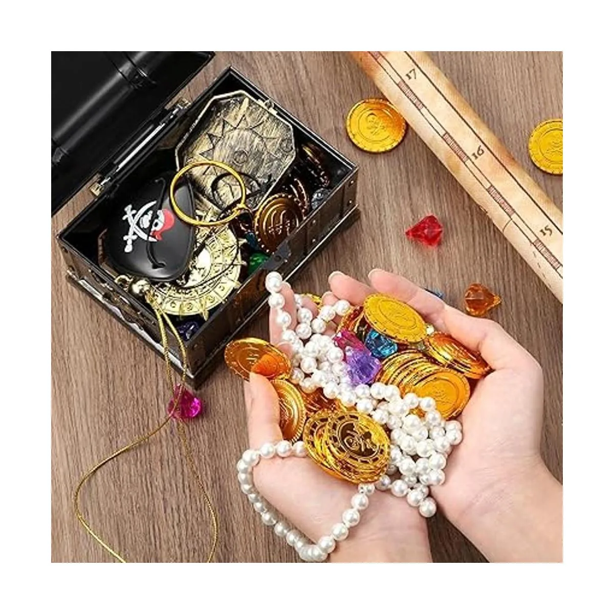 Kit de juguete para el cofre del tesoro pirata vintage del_2