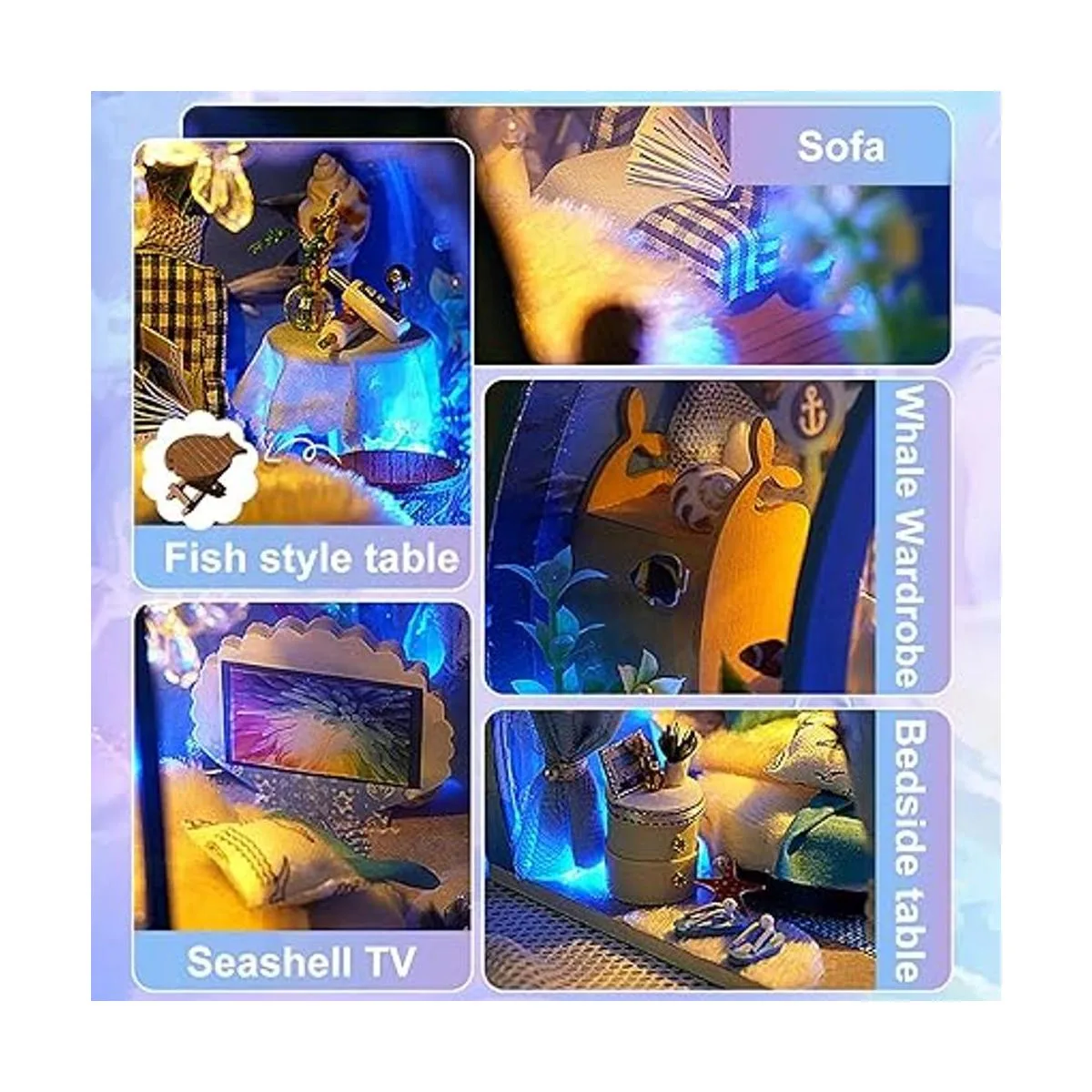 GuDoQi Kit de casa de muñecas en miniatura kit de casa en_3