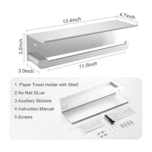 DUFU Soporte para toallas de papel con estante para_5