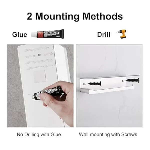 DUFU Soporte para toallas de papel con estante para_4