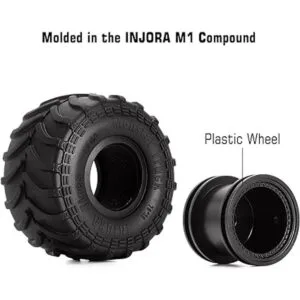 INJORA Monster Truck Juego de neumáticos negros para_5