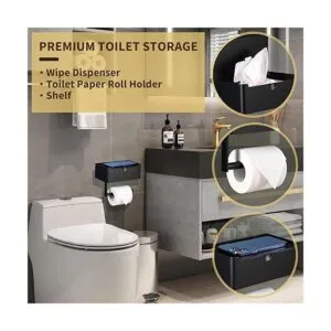 LAYUKI Soporte grande para papel higiénico con estante_2