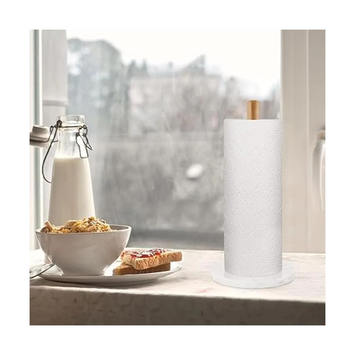 Buruis Soporte para toallas de papel de madera base de_4