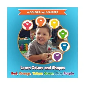 Montessori Llavero para bebé con diseño de arco iris_5