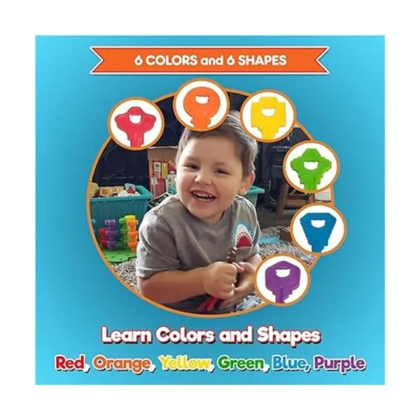 Montessori Llavero para bebé con diseño de arco iris_5