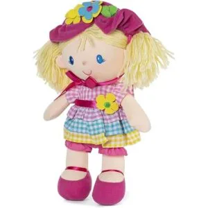GUND Muñeca de felpa de 13 pulgadas con gorro y vestido_3