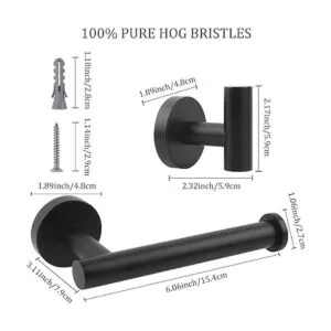 Juego de accesorios de baño color negro mate 3 piezas de_6