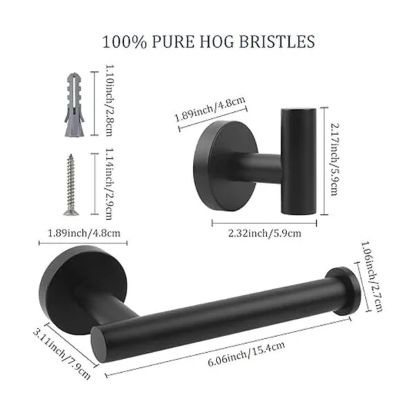 Juego de accesorios de baño color negro mate 3 piezas de_6