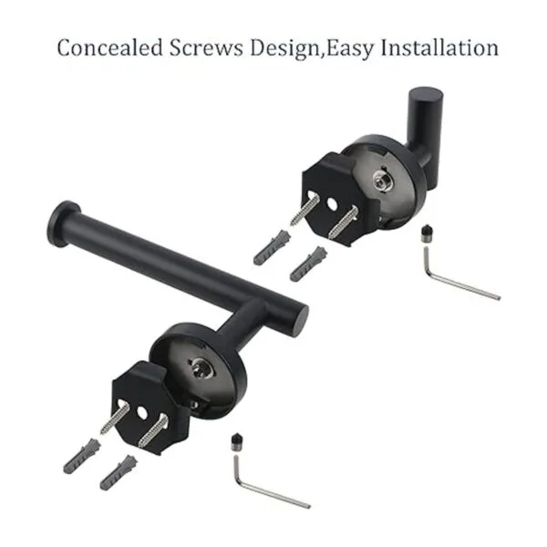 Juego de accesorios de baño color negro mate 3 piezas de_5