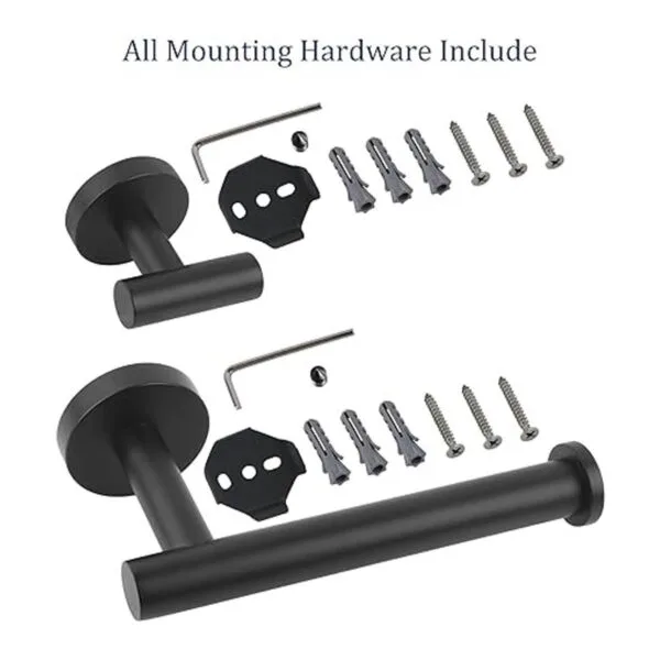 Juego de accesorios de baño color negro mate 3 piezas de_7