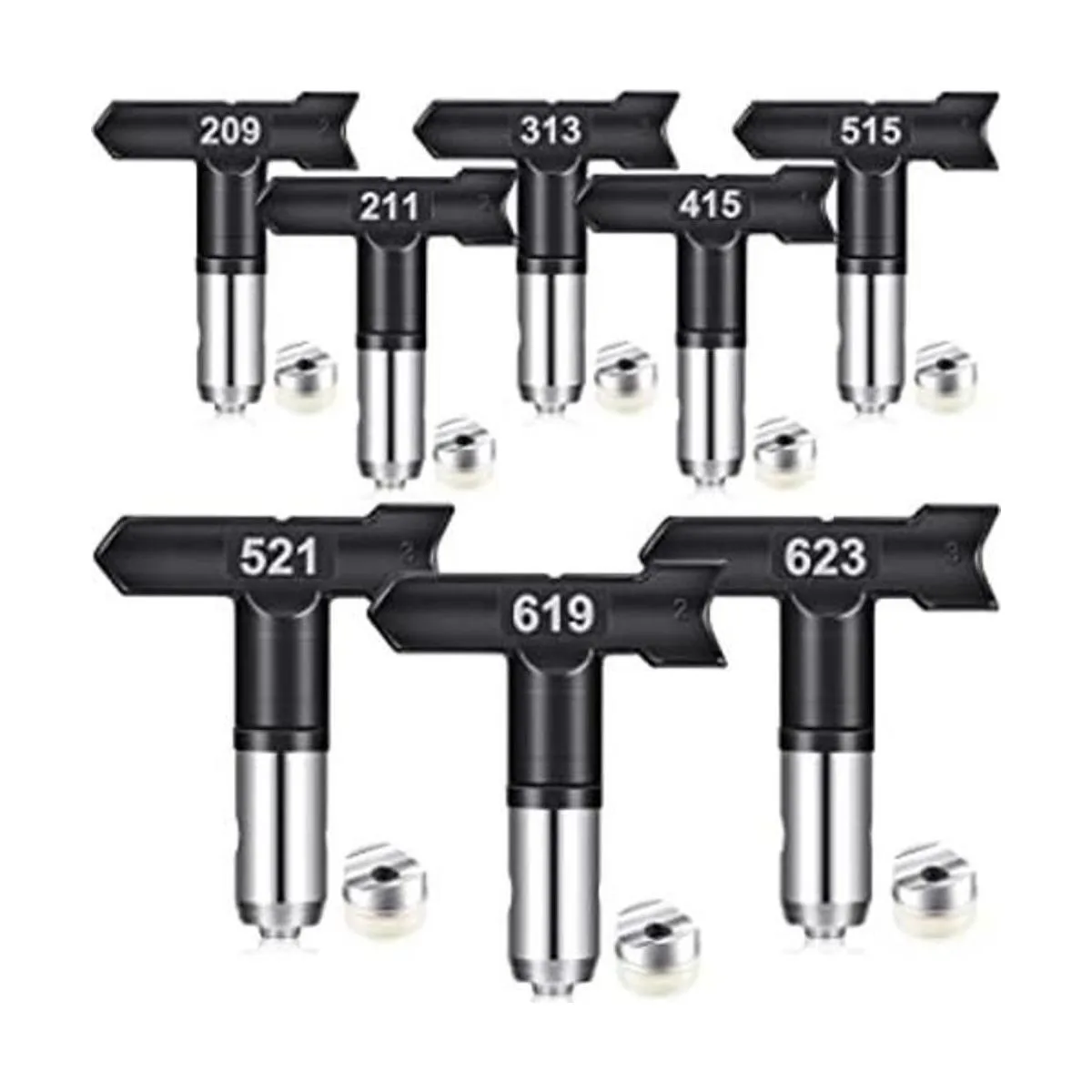 8 puntas de pulverizador de pintura reversibles puntas de_1