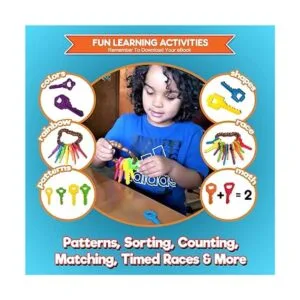 Montessori Llavero para bebé con diseño de arco iris_4