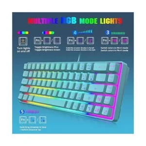 Snpurdiri Teclado para juegos de 60 de membrana teclado_5