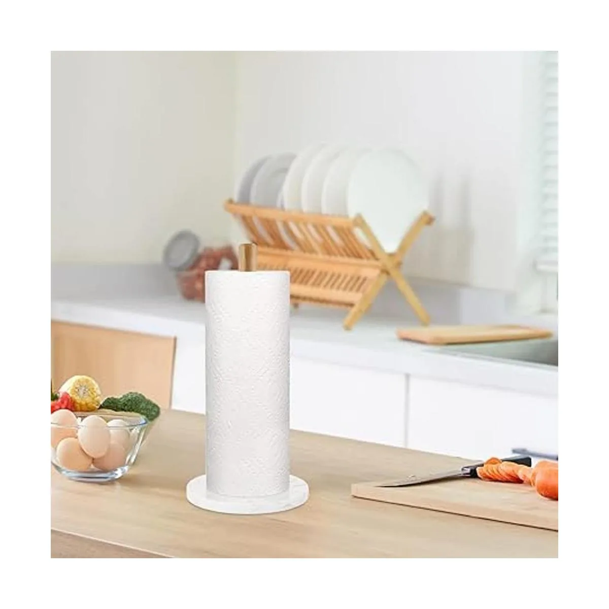 Buruis Soporte para toallas de papel de madera base de_6