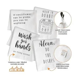 Divertidas toallas de cocina paquete de 4 bonitas_3