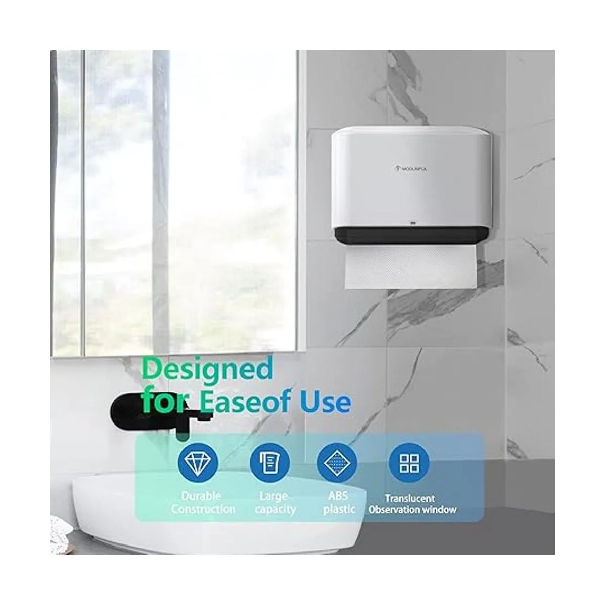 Dispensador de toallas de papel comercial de montaje en_5